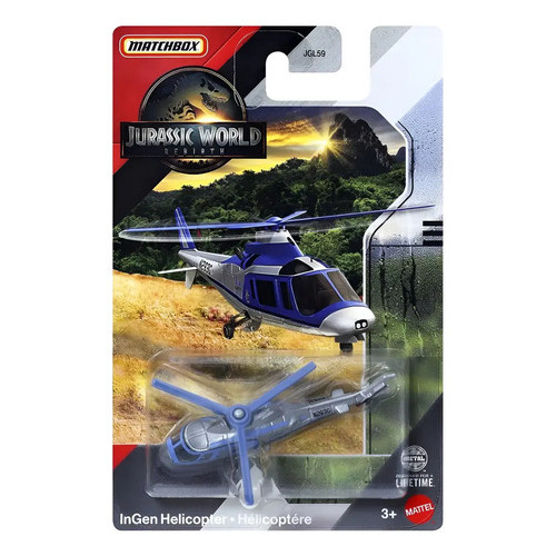Carrinho Matchbox Jurassic World - Jgk97 Ingen Helicopter Azul