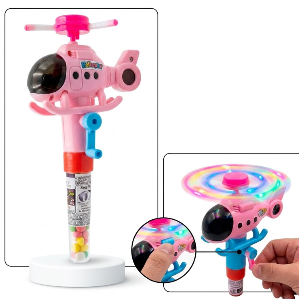 Kit 3 Brinquedos Helicopter Com Confeito De Açucar Luz Audaz Dia Das Crianças