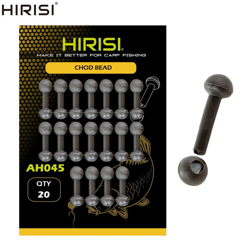 Hirisi 20 peças de contas para montagens Chod Rig e Helicopter para pesca de carpa, acessórios de terminal de pesca com