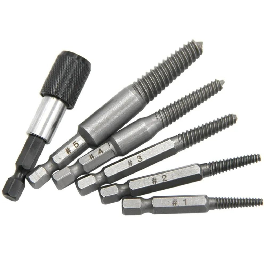 KIT 6 BROCA ROSCA FURADEIRA PARAFUSADEIRA EXTRATORA PARAFUSO