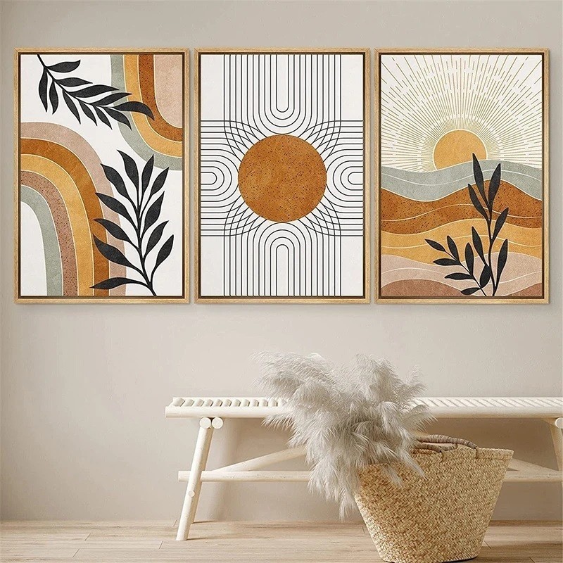 Quadro decorativo Sun Desert Plants Modern Abstract Living Room Bedroom Wall Decor