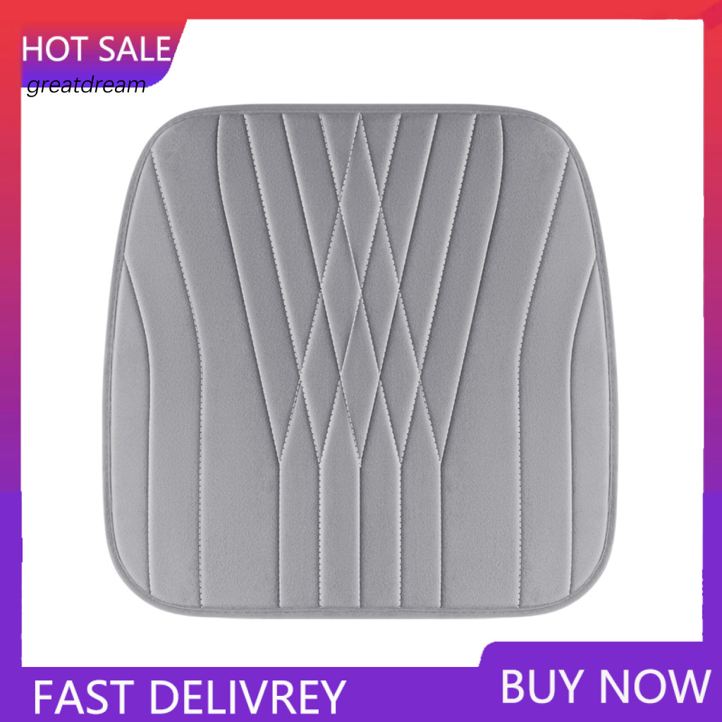 Comfortable Car Seat Cushion Short Plush 12/24v with Memory Foam Anti-slip Bottom Soft Pad for Office Home Use –