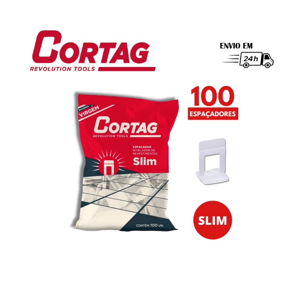 Espaçador Nivelador Piso Revestimento Slim 1,0mm 1,5mm 2,0mm Caixa 100un Cortag Porcelanato Clips
