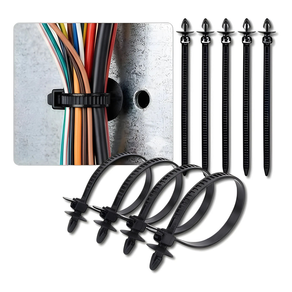 10 Abraçadeira Nylon 135mm X 4.8mm Com Clip De Fixação 8.5mm
