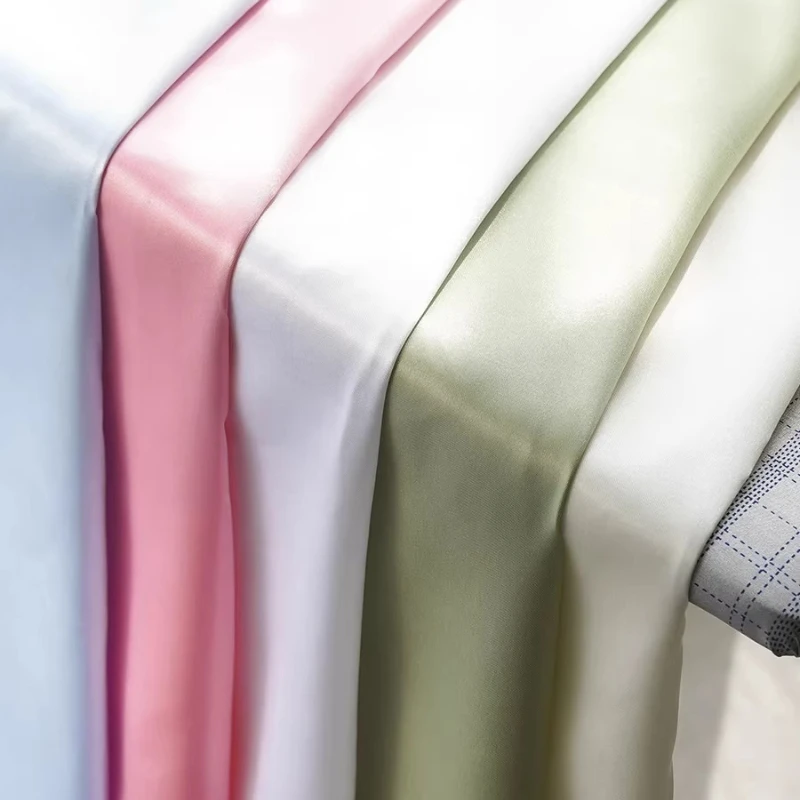 0.5/1/2/5M Solid Color Silk Fabric Satin Lining Cloth Soft Shiny Texture for Sewing Clothing,Shirt,Dress,Background DIY Material
