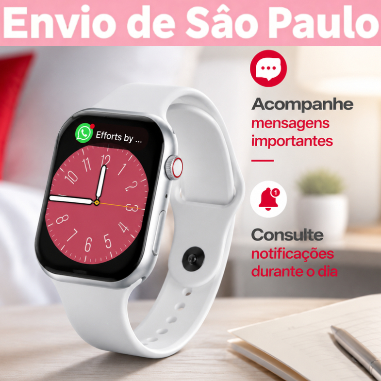 【Envio de São Paulo】Original Smartwatch 45mm, Conjunto de Múltiplas Pulseiras, Chamadas Bluetooth, Tela de toque HD