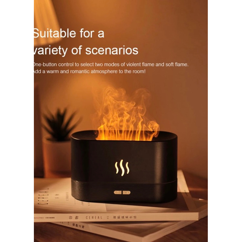 Difusor Ultrassonico Umidifcador Flame Aromaterapia Fogo Top Ricco