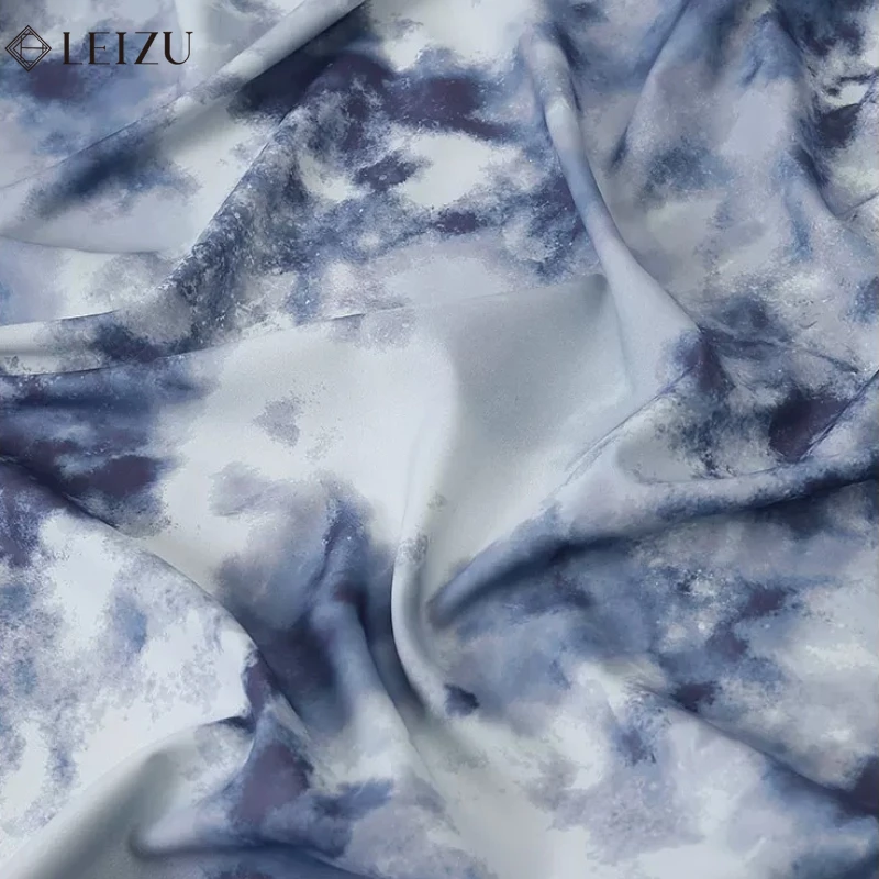 30D Tie Dye Chiffon Fabric Ink Wash Style Printed Fabrics Summer Seaside Beach for DIY Dress,Shirt,Tablecloth Handmade Sewing