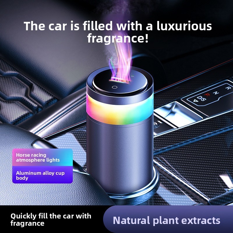 [YZ-Tech] Aurora Blue Flame Marquee Atmosfera Luz Carro Aromaterapia Fragrância de Três Velocidades Spray Automático Car