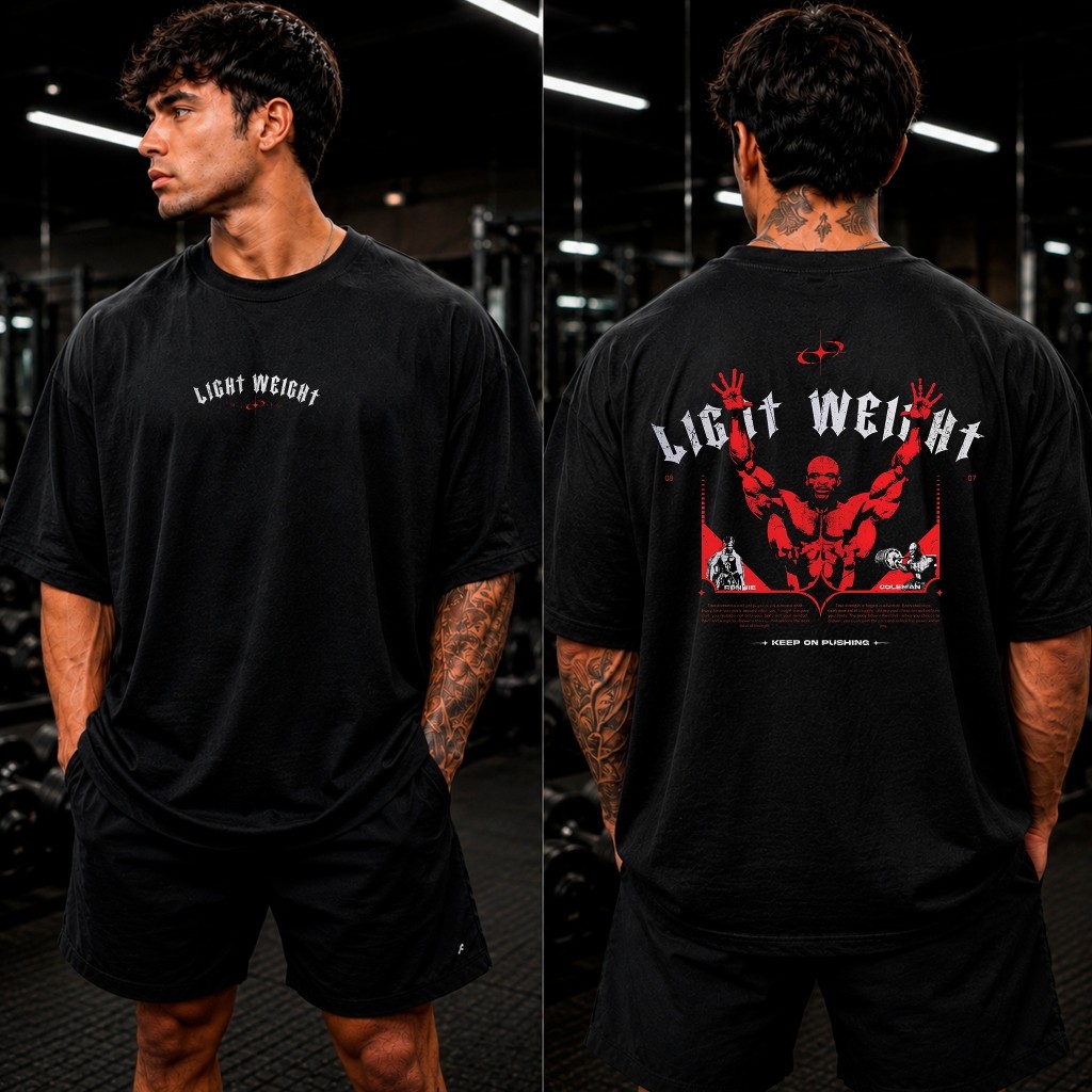 Camiseta Masculina Oversized Academia Bodybuilder Light Weight Maromba Ronnie Coleman