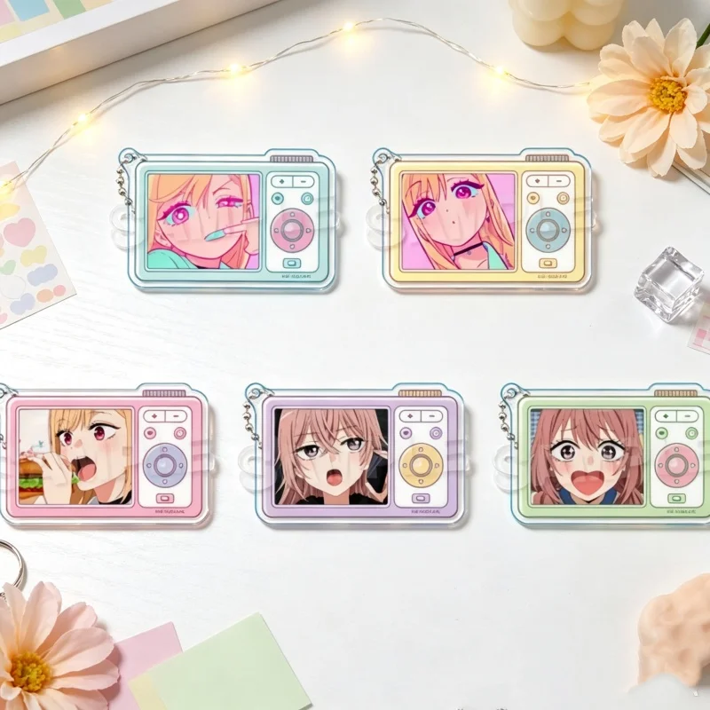 Latest Aired Anime My Dress-Up Darling Rectangle Acrylic Keychain Bag Pendant 6cm Marin Kitagawa Student Backpack Accessories