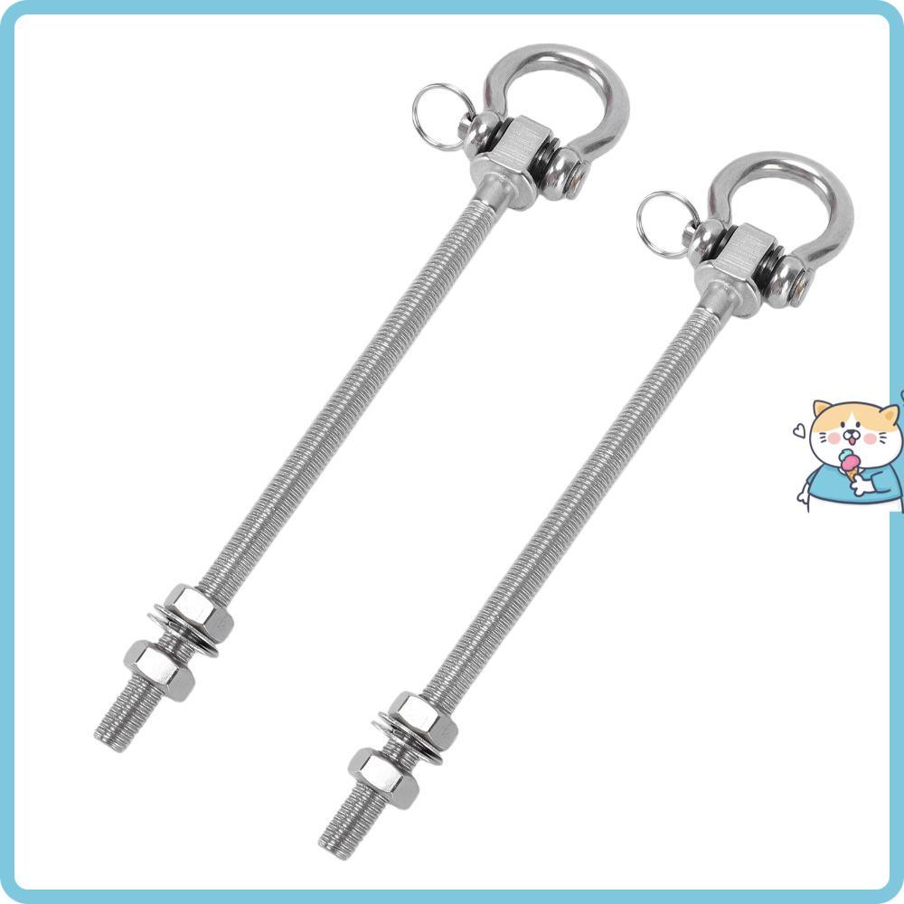 2pcs Gancho De Rede , 180 ° Cabide Giratório Para Varanda Com Capacidade De 1500 LB , Hardware De 180 Mm De Comprimento