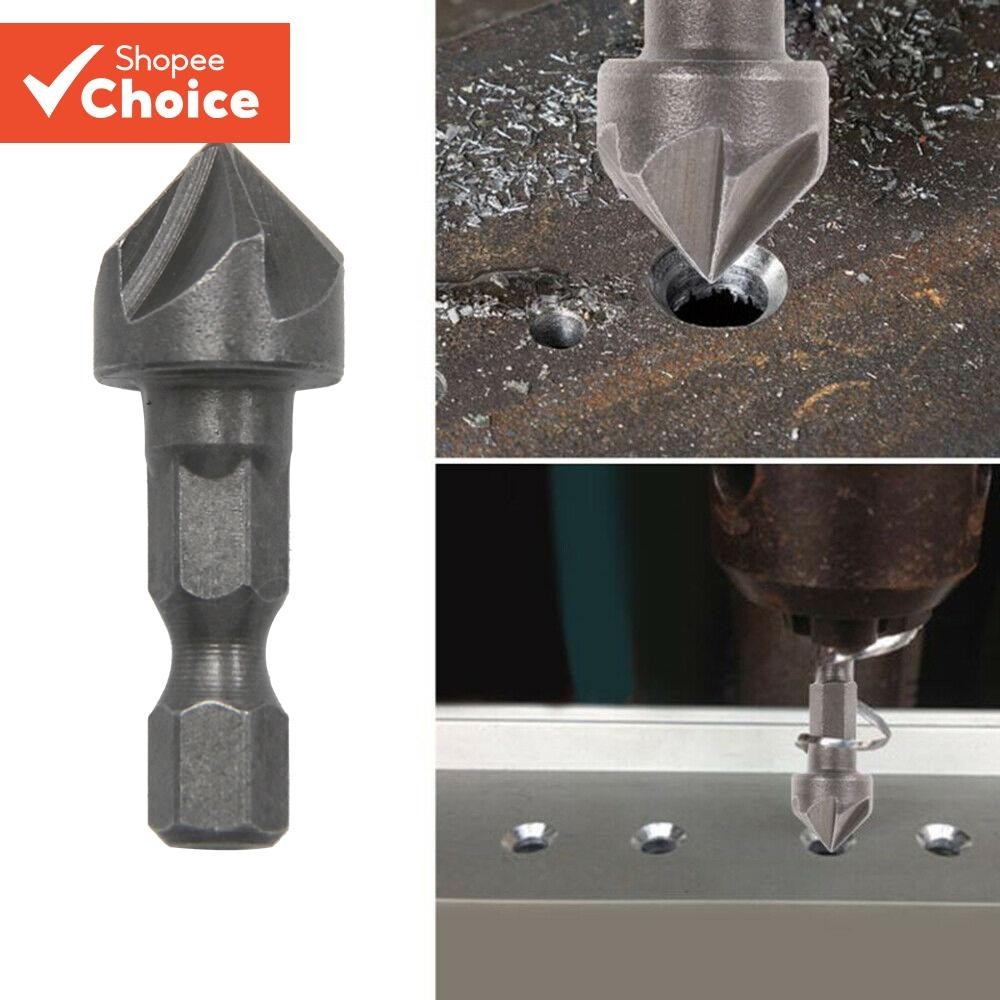 Um Conjunto De 2 Peças 1/2 Alça Hexagonal Ferramenta De Chanfrar De Cinco Lâminas , Faca De Chanfro De 12.5 Mm Para Reba