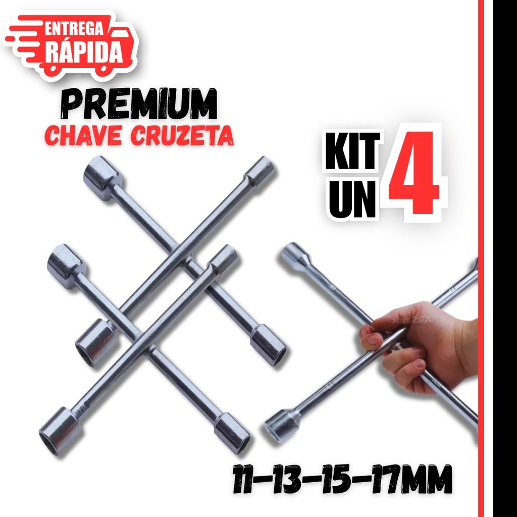 4 Unidades Mini Chave de Roda Cruz Cruzeta Premium