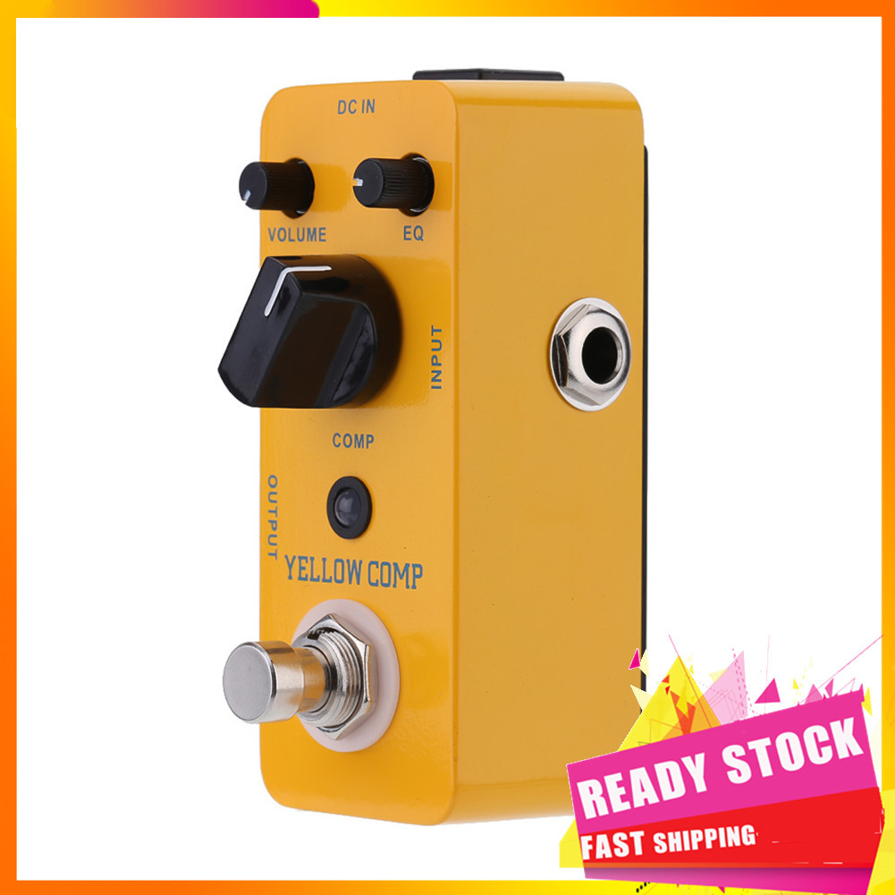 gfgfgfgg Mooer Yellow Comp Micro Mini pedal de efeito de compressor óptico para guitarra elétrica True Bypass