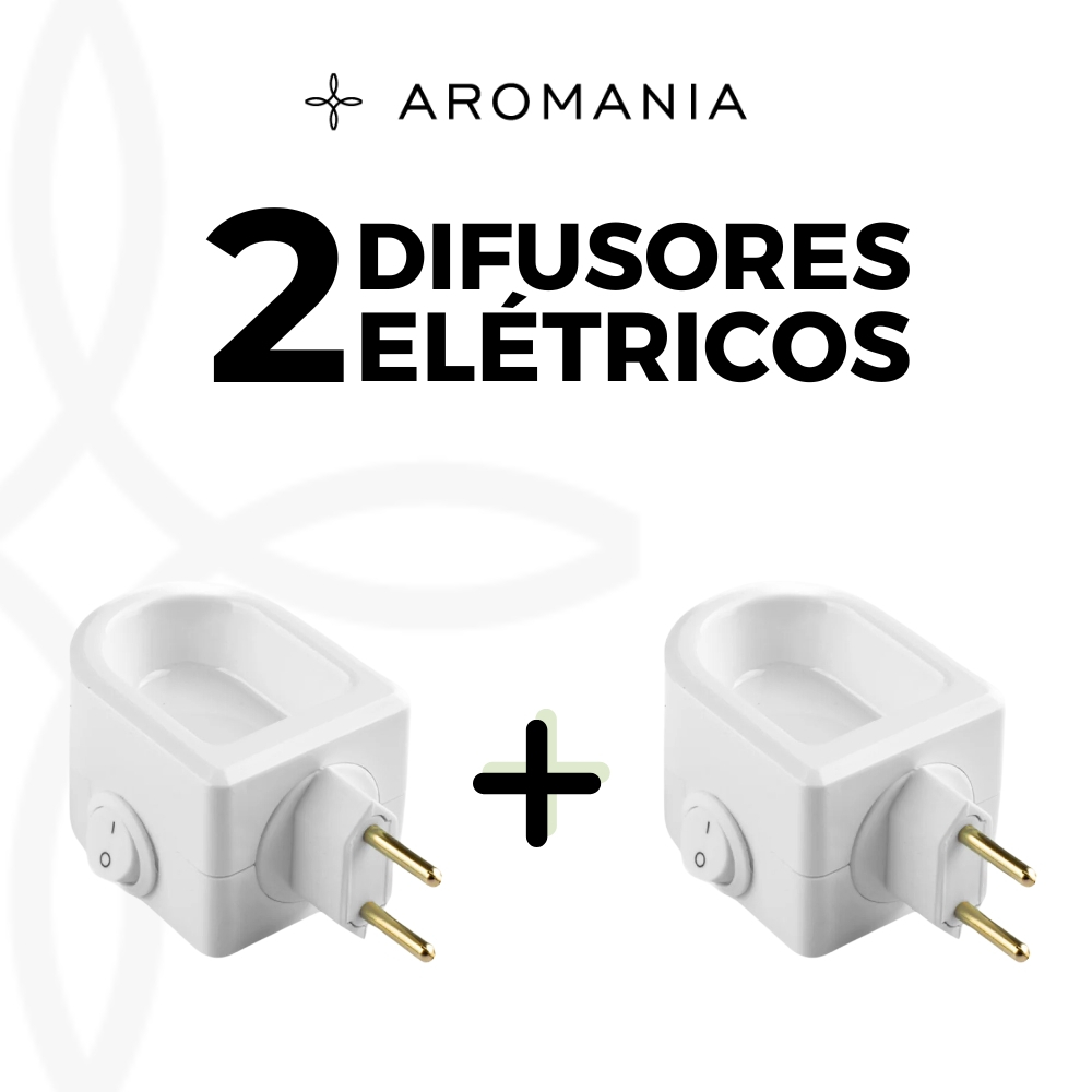 Difusor de Tomada Elétrico Bivolt Aromatizador de Ambiente Essências e Óleos Essenciais - Kit 2 Unidades