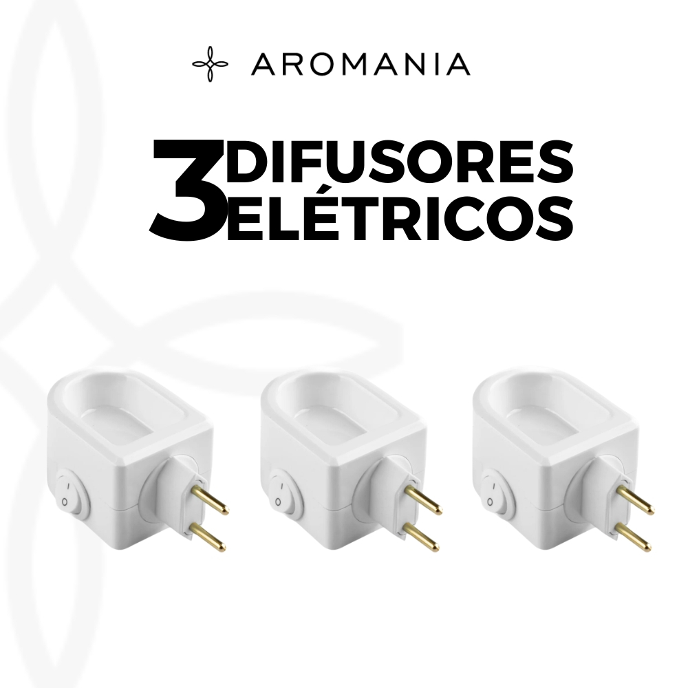 Kit 3 Difusores Bivolt Aromatizadores de Ambiente Para Essências e Óleos Essenciais