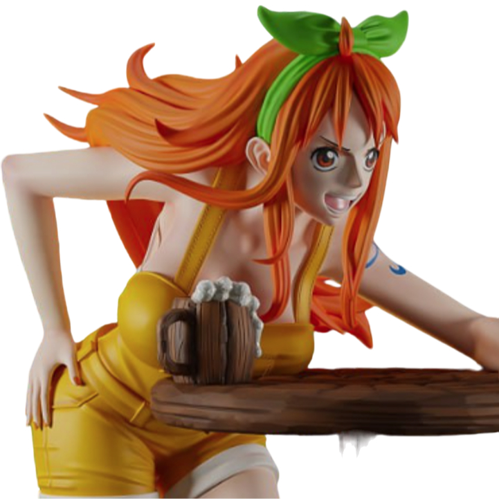 Nami One Piece no Bar  - Em Resina 12k - Tinta importada - Pintado em Aerógrafo profissional.