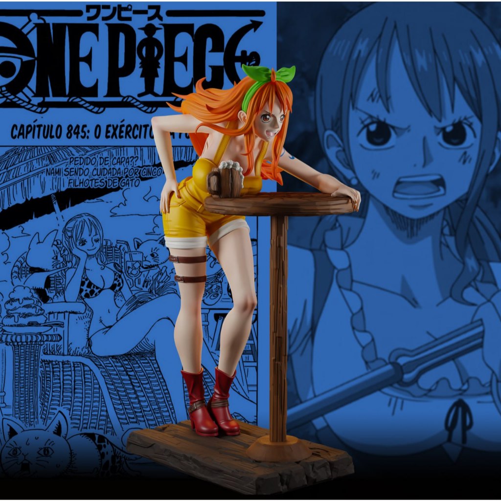 Nami action figure boneco one piece in the bar