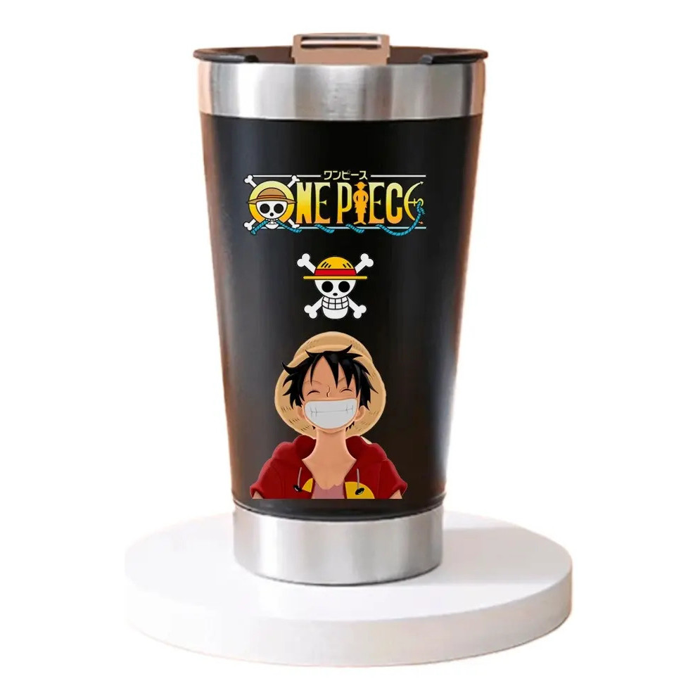 Copo Térmico Luffy One Piece Com Tampa E Abridor-mangá-anime