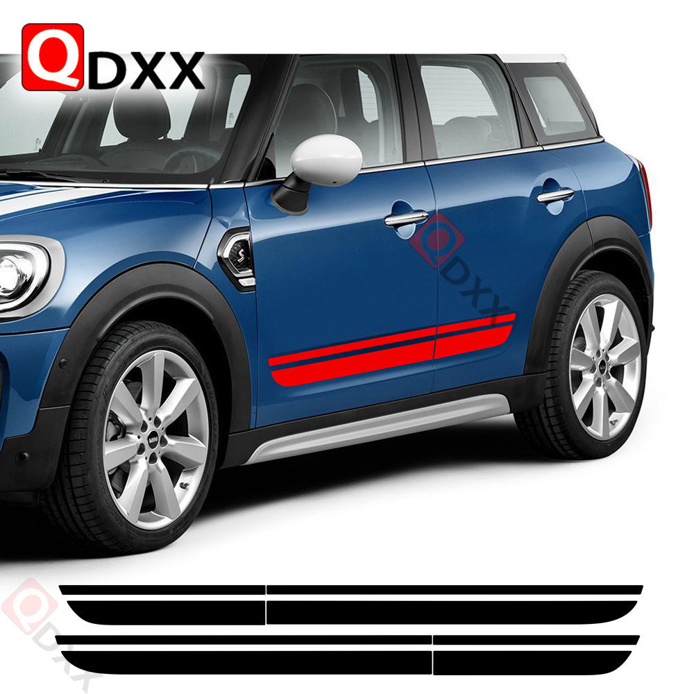 2 Pçs Estilo Do Carro Porta Listras Laterais Saia Peitoril Decalque Adesivo Para Mini Cooper S Countryman F60 2017-Prese