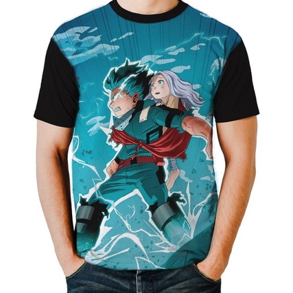 Pt Camisa Camiseta My Hero Deku 100% Vs Overhaul G1690