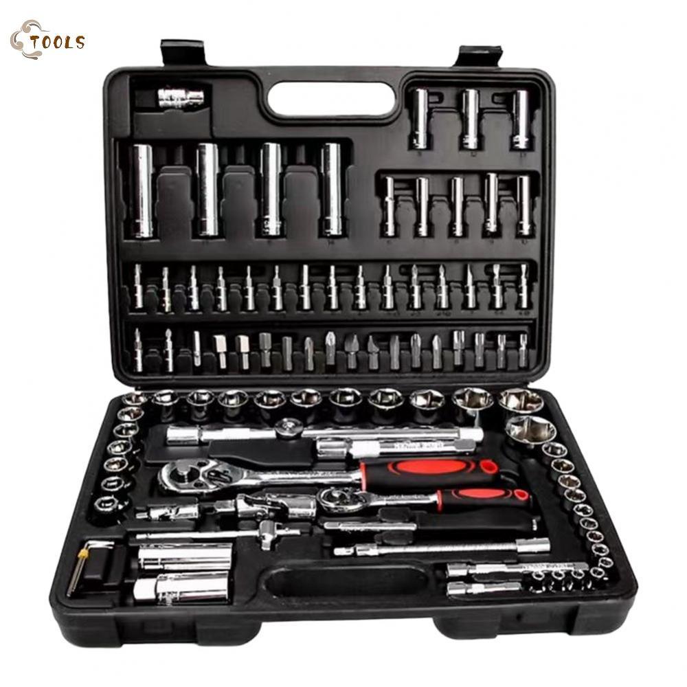 【READY STOCK】94 PC Socket Set with Ratchet Wrench Carbon Steel for General Mechanical Repairs-ENUS