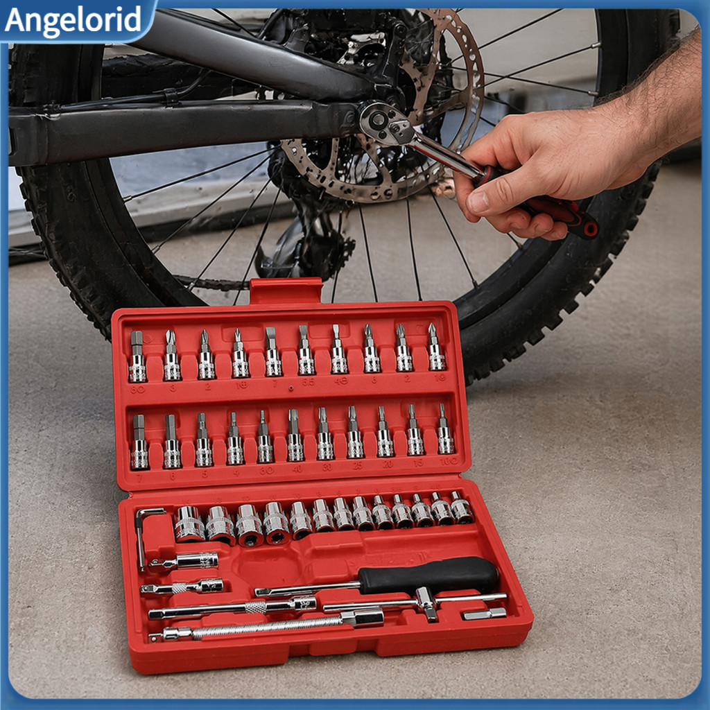 Tool Kit Portable Box Professional Socket Wrench Set Cr-v Steel Ratchet Hex Wrenches Multi-bit with Case for Home Car Re