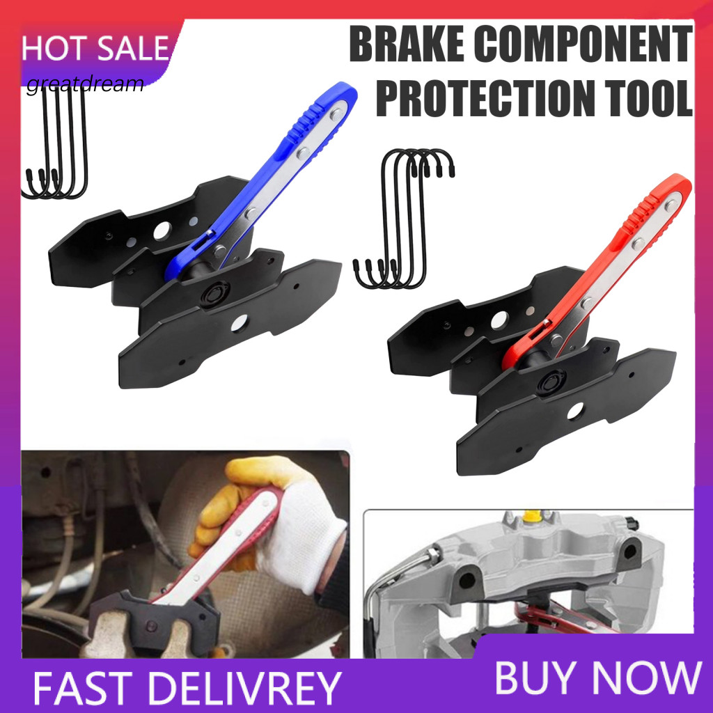Brake Caliper Tool Compression with Ratchet Plates Disc Piston Press Kit Includes Hangers – Easy Car Repair for Southe