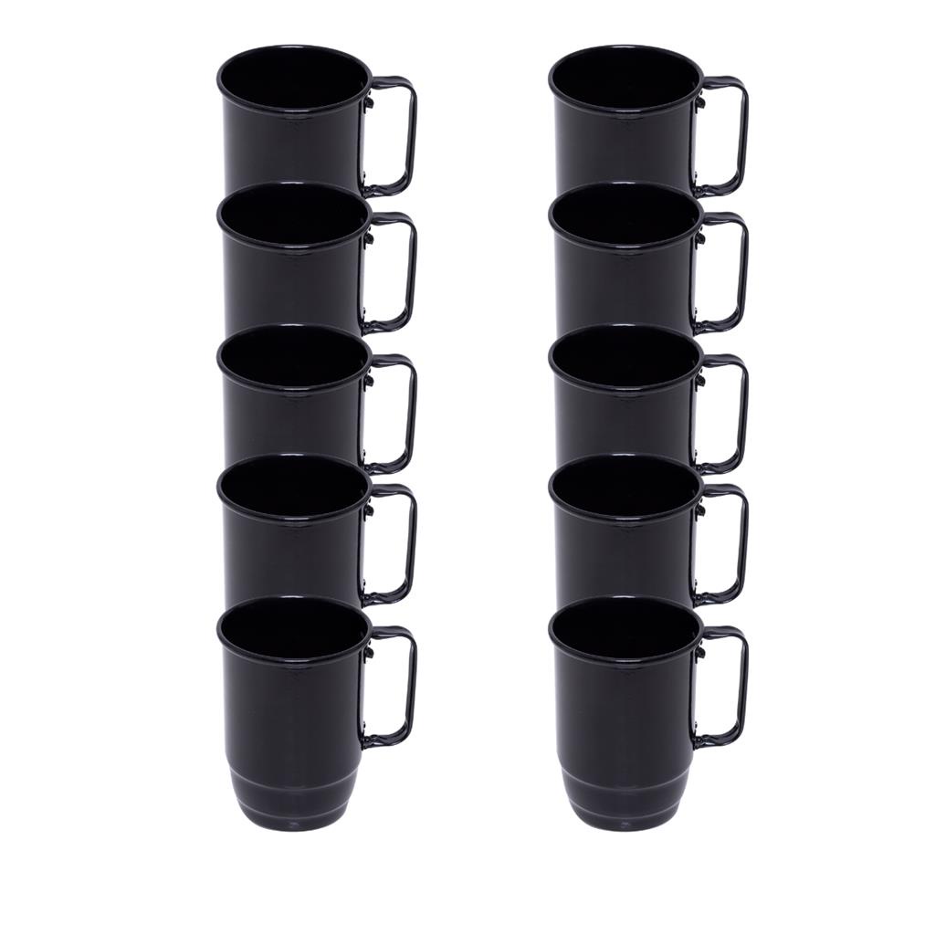 10 Canecas De 500ml Em Alumínio Preta Para Chopp/ Confraternização/ Festa Faculdade/ Festa Universitária/ Oktoberfest