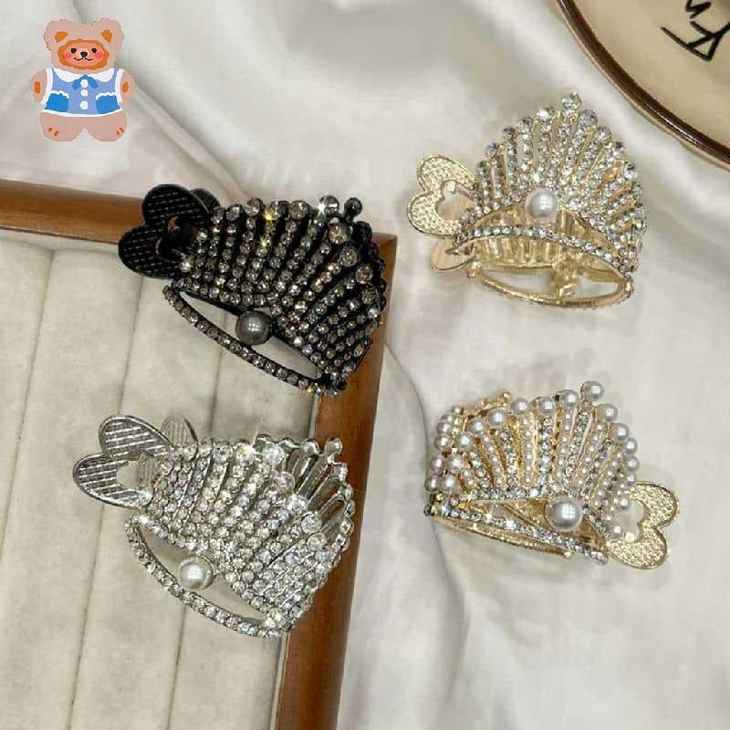 Metal crystal hair clip，High-particle ponytail hair clip，fashionable and elegant princess hairpin，ISAO Hair Accessories