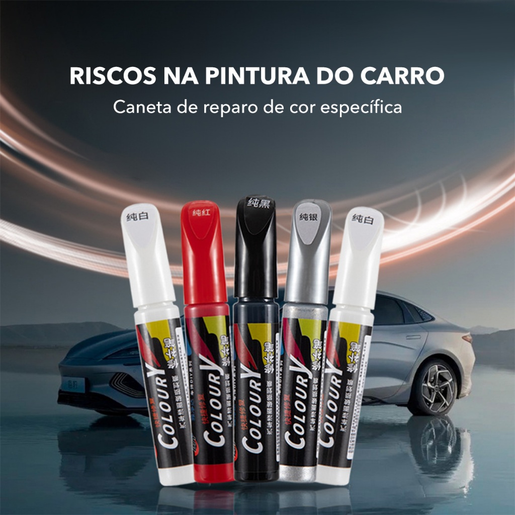 Caneta colorida para reparo de arranhões em carros, 12 cores, retoque à prova d'água, ferramenta para cuidados com o car