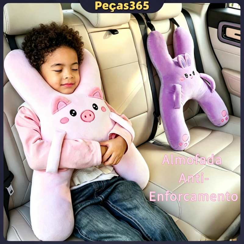 Travesseiro Infantil para Carro Bebê com Apoio Cabeça e Pescoço | Almofada Macia Cinto Segurança Infantil Peças365