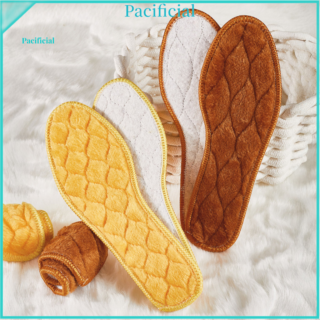 High-density Plush Inserts 5 Pairs Warm Winter Insoles Fleece Lined Anti-slip Thick Shoe for Weather Protection Comforta