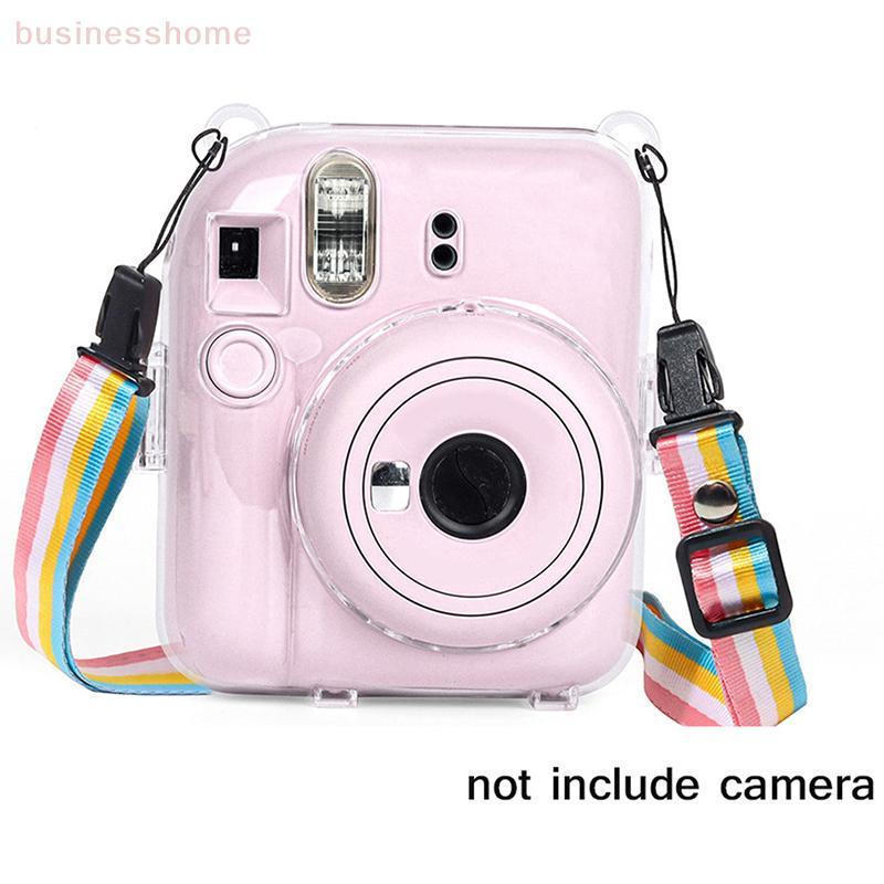 < busines > 1Pc Caso De Câmera De Cristal Brilhante Para Instax Mini 12 Transparente Glitter Capa Saco Com Alça Novo