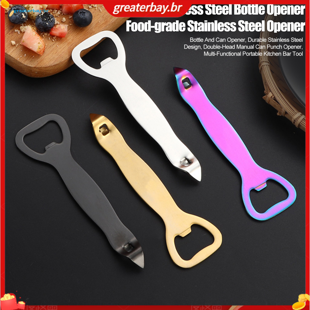 Durable Stainless Steel Bottle Opener Double-head Punch Tool Multi-functional Portable Kitchen Bar Accessory for Easy Op