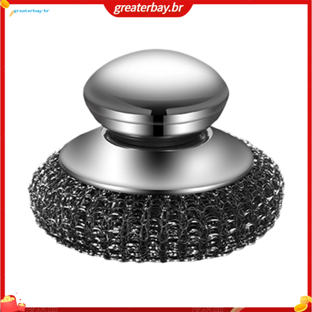 Stainless Steel Pot Brush with Detachable Head Ergonomic Handle Dish Scrubber for Kitchen Pots Pans Grills and Sinks –
