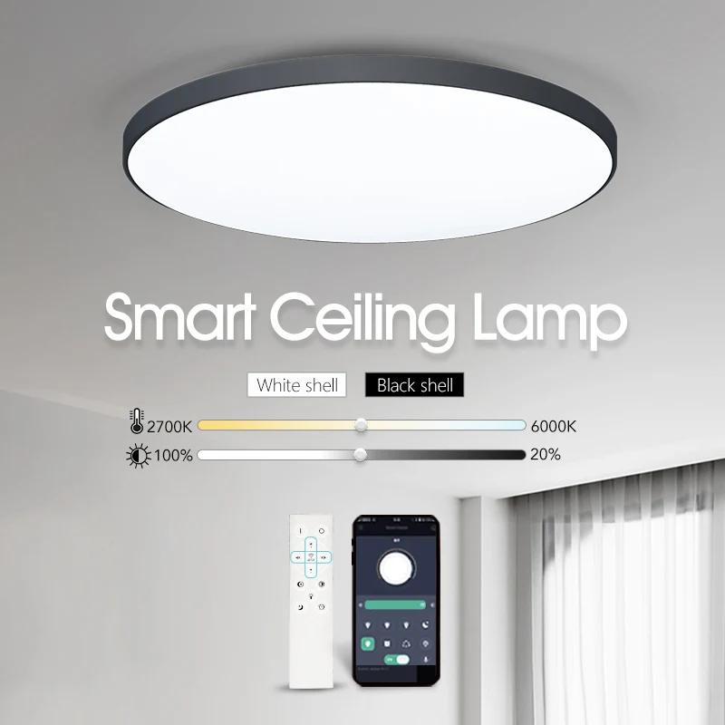 Smart Waterproof Ceiling Light APP Remote Control Dimming Home Indoor Decoration LED Light Timing WIFI Bluetooth Bathroom