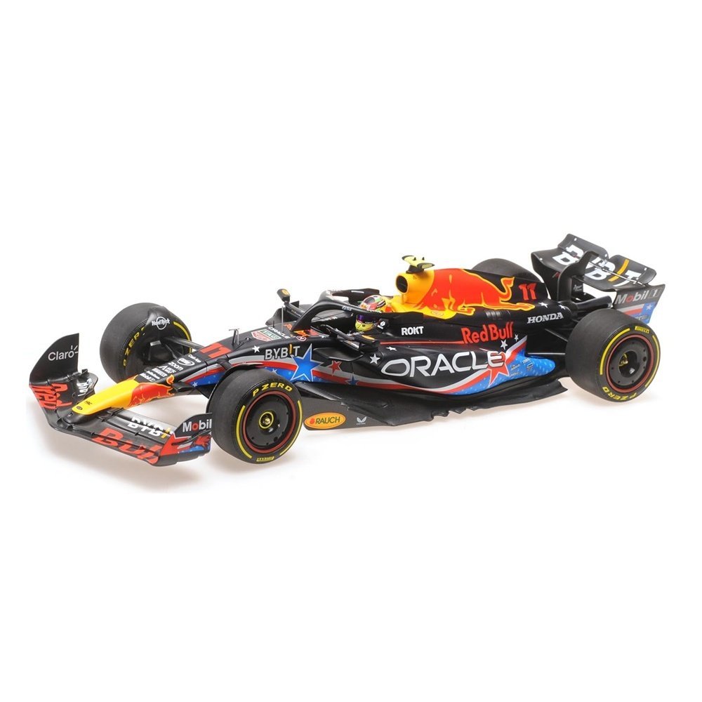 Miniatura Fórmula 1 Red Bull Racing RB19 - #11 Sergio Perez - Austin GP 2023 - 1:18 - Minichamps
