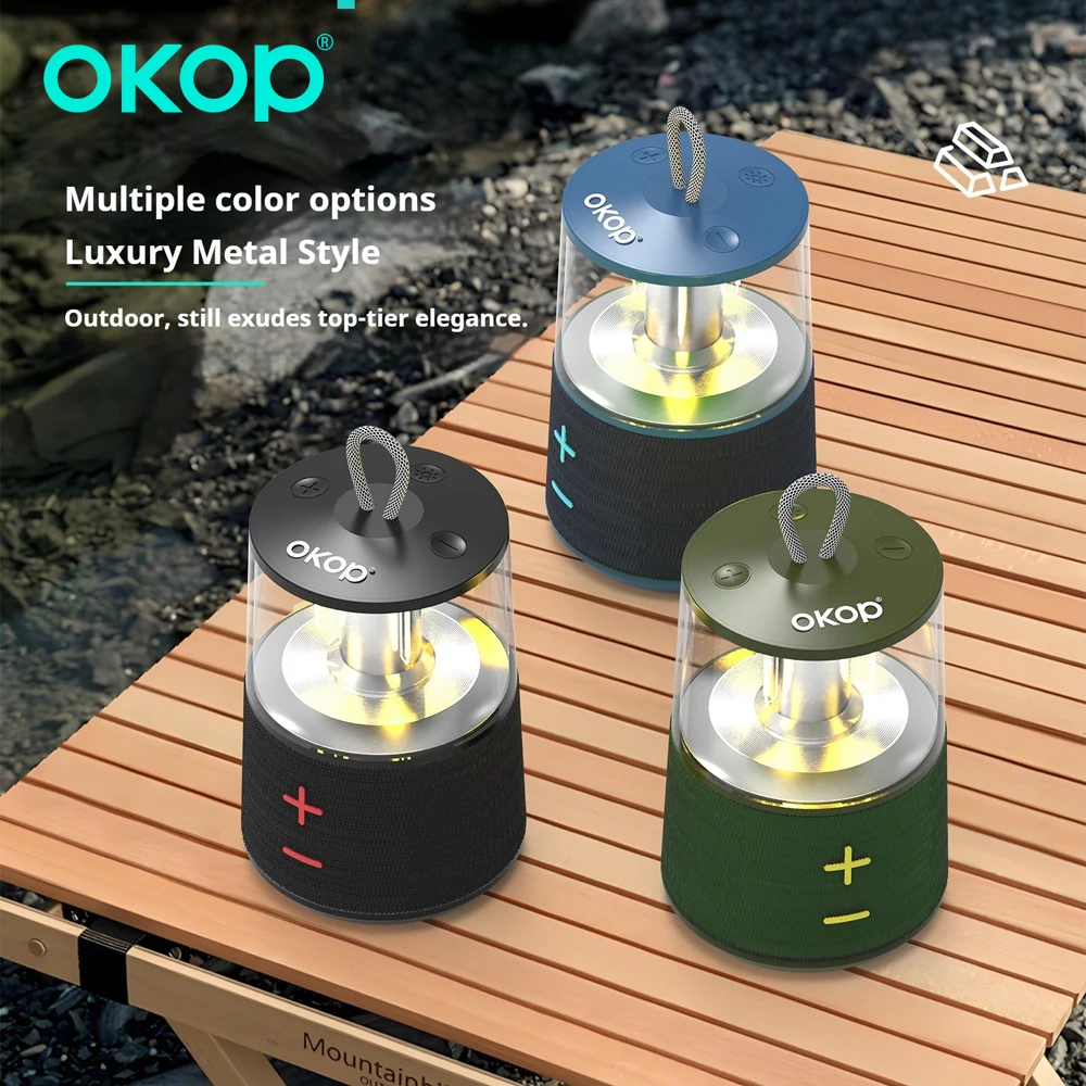OKOP Bluetooth Speaker,Outdoor Speaker,Camping Light, Bluetooth Speakers,Subwoofer,Home Desktop Multi-function LED Desk Lamp