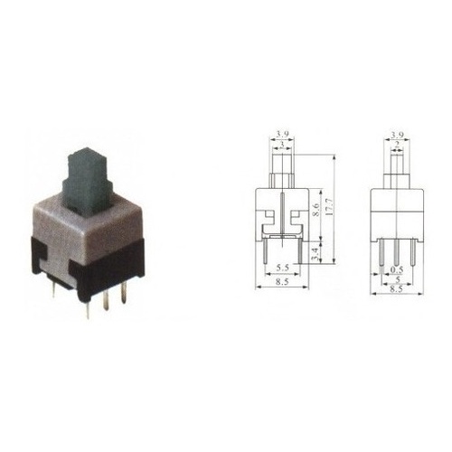 100 Peças - Chave Botão 8,5x8,5mm Sem Promoção Trava