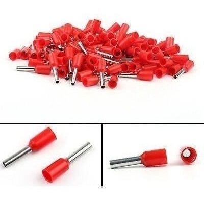 100 X Terminal Tubular Tipo Ilhós Isolado 1,5mm Vm E-1508