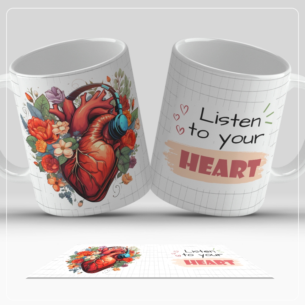 Caneca Personalizada listen to your heart envio imediato