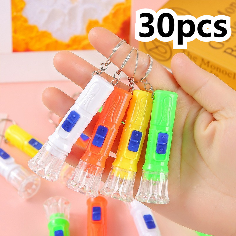 30pcs/20pcs/10pcs Mini Cor Pequena Luz Elétrica Lanterna LED Plástico Colorida De Mão Luminosa Brinquedo Infantil