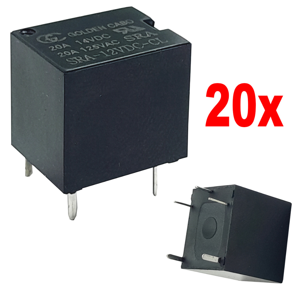 20pcs Rele 12v 20a Q78f Mini 5 Pinos Elétrica Eletrônica