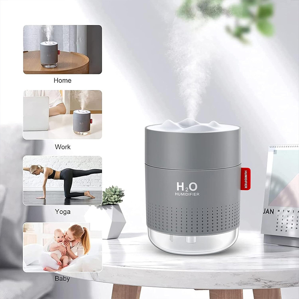 Mountain Shape USB Humidifier, 500ml Portable H2O Mist Humidifier for Bedroom Office Desktop Quiet Air Humidifier