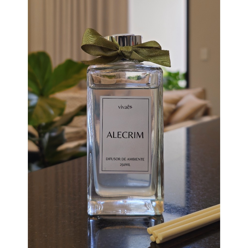 Difusor de Varetas Alecrim 250ml Aromatizador Foco Concentração Escritório Home Office Presente