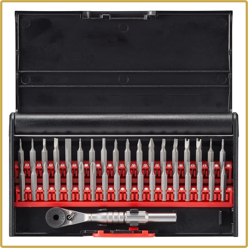 VESSEL Precision Mini Ratchet Screwdriver Bit Set with 36 Bits MR36