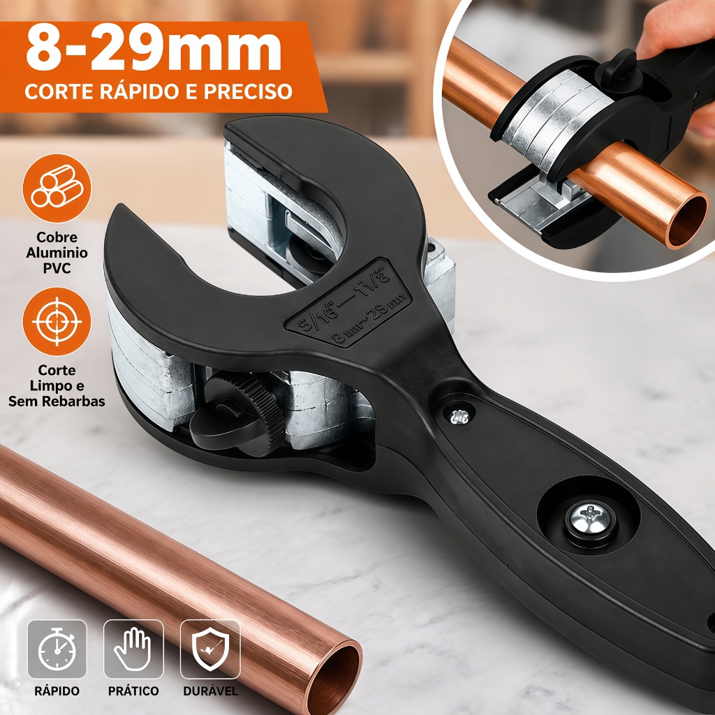 Multifunctional Ratchet Pipe Cutter - Hand Tool for Copper, Aluminum, Iron, PVC Pipes