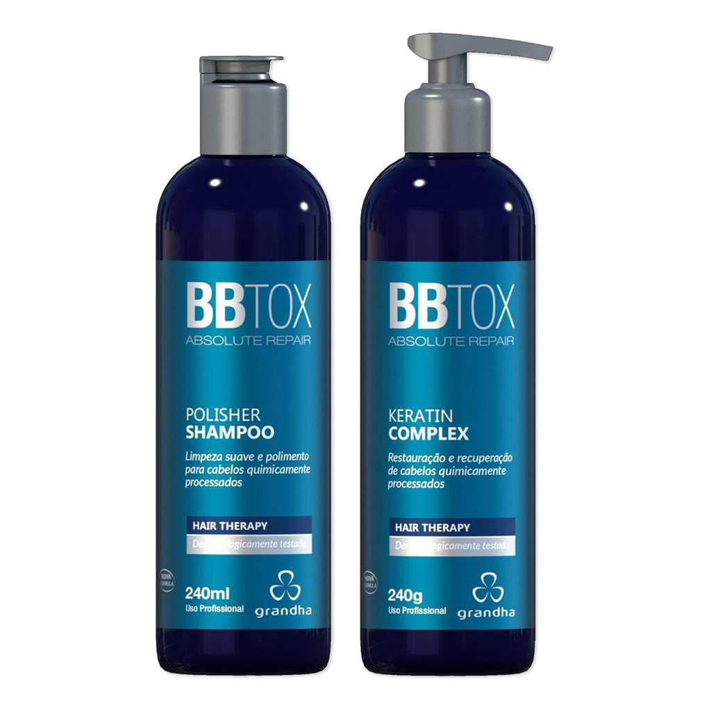 Kit Grandha Bbtox Polisher Shampoo 240ml + Keratin 240g